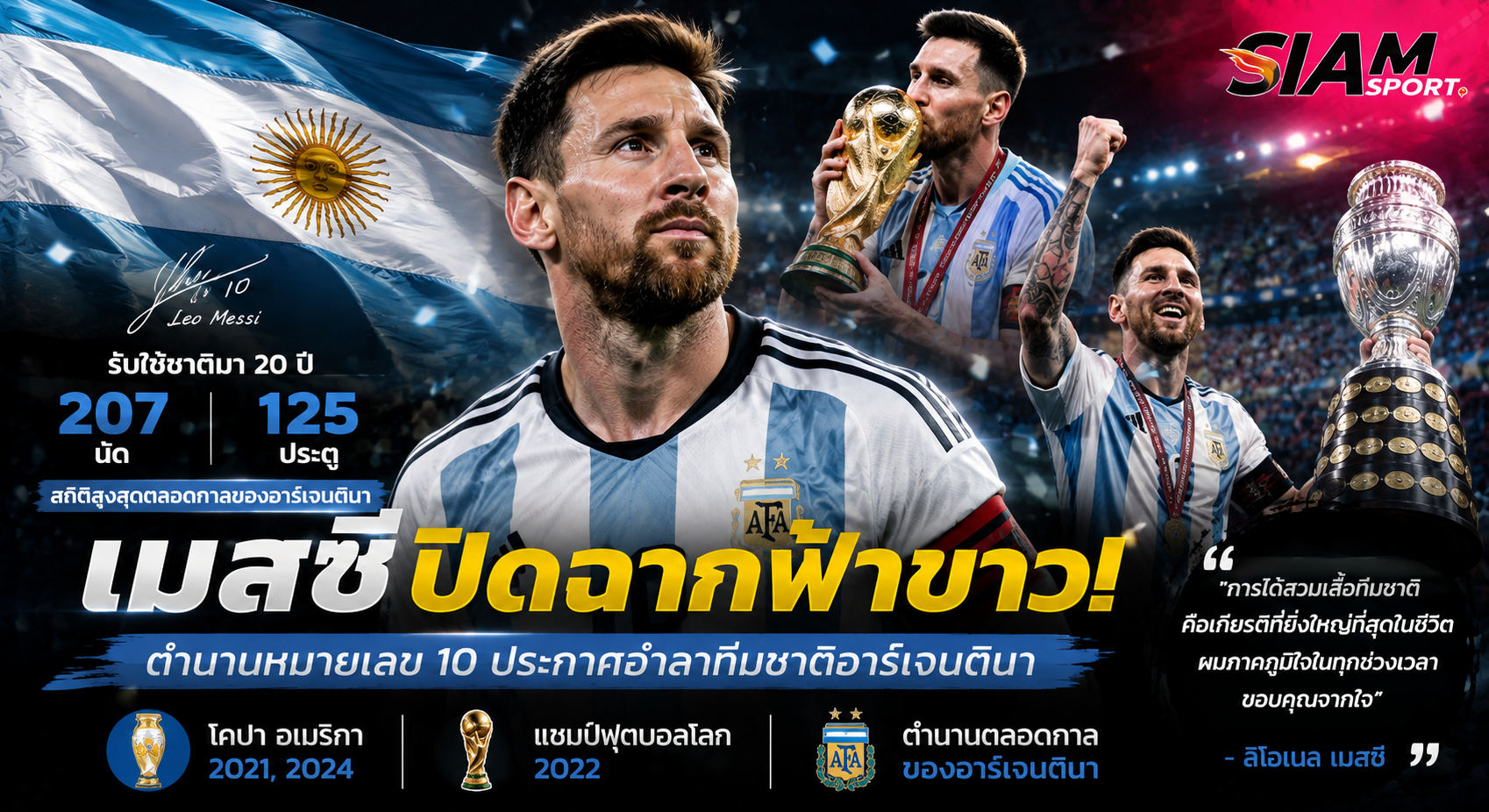 🐐 เมสซีปิดฉากฟ้าขาว! ประกาศอำลาทีมชาติอาร์เจนตินา